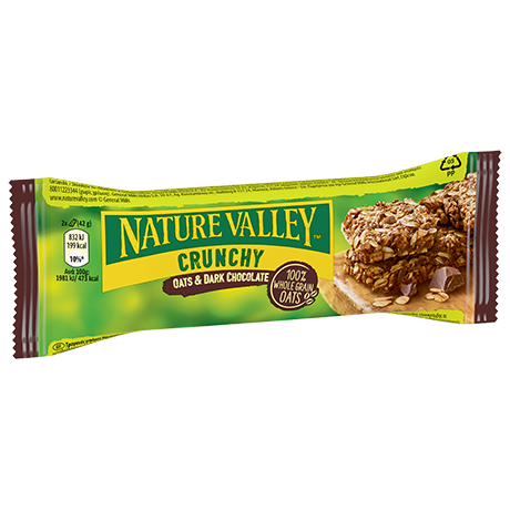 Crunchy Batoniki Zbozowe Z Płatków Owsianych Pełnoziarnistych I Wiórków Z Ciemnej Czekolady